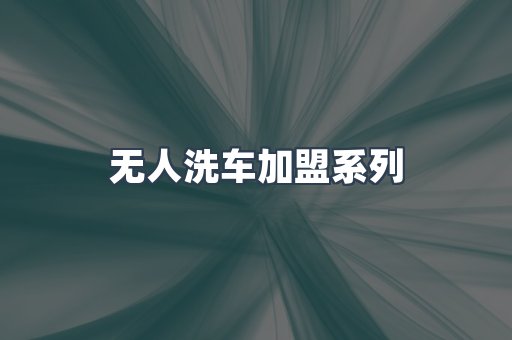自助洗车加盟项目